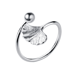 Anillo Abierto Ajustable de Plata de Ley con Corte Princesa y Diseño de Pluma, Joyería Fina Original para Mujer, Invisible y Elegante para Bodas - Product Image 4