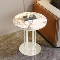 Ensemble de tables basses modernes de luxe, design en dalle de quartz, rangement mobile, écologique, salon, canapé, appartement