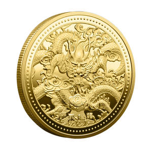 Azure Dragon Metall-Entscheidungsmünze Gold-Silber-Relief Drachenmuster Sammlerstück Geschenk - Product Image 3
