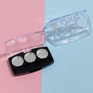 3-Hole Eyeshadow Palette Transparent <b>Empty</b> <b>Box</b> 19.5mm Single Hole Cosmetic Packaging For Makeup Sample Storage - Product Image 2