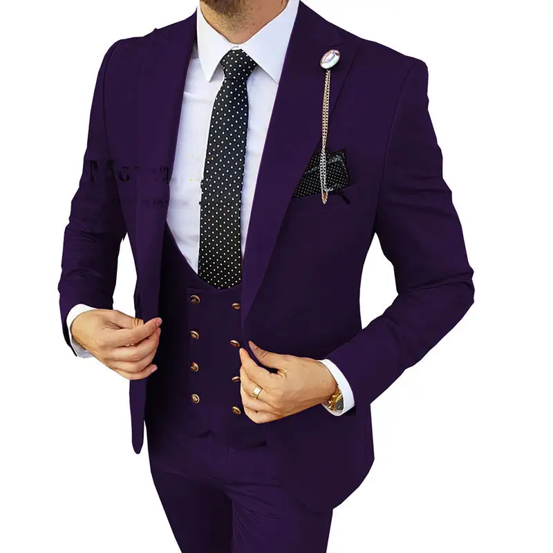 Groomsman men's suit three-piece Korean version slim-fit model business best man suit groom wedding men's wear