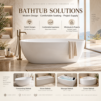 Baignoire Jacuzzi autoportante moderne de luxe, spacieuse, en acrylique, facile à nettoyer, pour projets de salles de bain d'hôtels de luxe et de spas