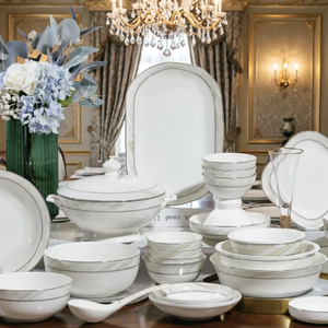 Juego <span class=keywords><strong>de</strong></span> Vajilla <span class=keywords><strong>de</strong></span> Porcelana Fina HIHUI, Diseño Tradicional Chino, Origen Pekín, Juego Completo <span class=keywords><strong>de</strong></span> <span class=keywords><strong>Utensilios</strong></span>, Ligero, Apto para Lavavajillas - Product Image 2