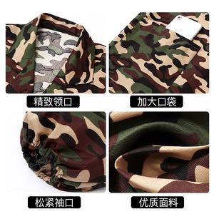 Bata de trabajo camuflada sin forro con logo personalizado <span class=keywords><strong>para</strong></span> hombre, delantal de manga larga, fino <span class=keywords><strong>para</strong></span> <span class=keywords><strong>verano</strong></span>, con impresión de logo personalizado - Product Image 5