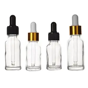 Bouteilles de sérum compte-gouttes en verre Transparent 5ml 10ml 15ml 20ml 30ml avec couvercle compte-gouttes fabricants