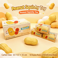 Jouet Squishy Géant en Forme d'Arachide, Réaliste, Doux, en TPR Non Toxique, Anti-Stress, Jouet Sensoriel pour Enfants de 5 à 7 Ans, Idéal pour les Fêtes