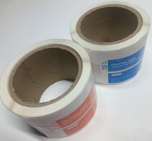 Maßgeschneiderte Starkhaftende Drahtklebstoff-Etiketten Dreifarbiger Farbverlauf Druck Leichte Beschichtung REVITALABS Rollenetiketten - Product Image 4