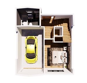 Maison en bois préfabriquée de 60 mètres carrés avec panneaux isolés structurels, une chambre et un <span class=keywords><strong>garage</strong></span> pour jeune couple - Product Image 5