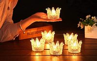 Lot de 6 bougeoirs photophore en verre pour fête de mariage, plateau de rangement de bijoux de décoration de maison