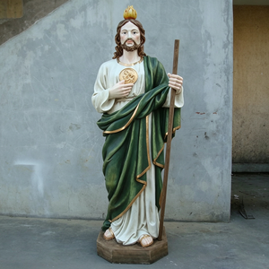 Estatua de San Judas Tadeo de Resina Extra Grande de 77.5 Pulgadas, Figura Religiosa de Apóstol Pintada a Mano, Decoración para Altar de Iglesia u Hogar - Product Image 1
