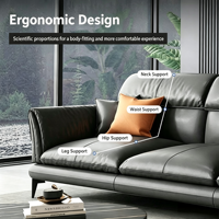 Canapé d'angle droit en cuir véritable, luxe, avec accoudoirs ergonomiques rembourrés en éponge, ensemble modulable moderne, taille personnalisable pour salon