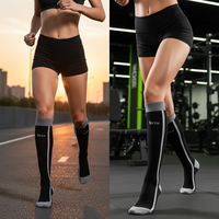 Chaussettes de compression graduée sans couture 20-23 mmHg pour le sport, la course, la récupération, hauteur genou, idéales pour l'été et les voyages