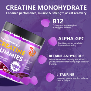 Suplemento Deportivo de Alta Potencia para Adultos, Ayuda a Desarrollar Músculo, Aumenta la Energía y la Resistencia, Gomitas de Creatina Monohidrato - Product Image 3