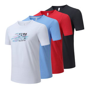 T-shirt de sport respirant à manches courtes pour homme, 79% nylon, 9% polyester, 12% élasthanne, séchage rapide, tissu mesh, t-shirt de sport absorbant la transpiration - Product Image 6
