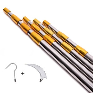 Canne à pêche télescopique en acier inoxydable, 6M, multifonctionnelle, épaissie, pour la pêche en eau douce, avec fixation de faucille et d'hameçon - Product Image 1