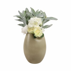 Vase en céramique ovale moderne pour la décoration intérieure du salon, vase à fleurs en terre cuite raffinée pour la chambre à coucher - Product Image 2