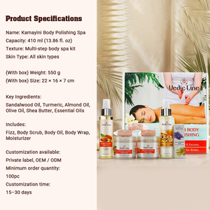 Kamayini Body Polishing Spa Kit Luxury Exfoliating Skin Whitening Deep Cleansing Body Care Treatment <b>Set</b> for Home Spa Use - Product Image 5