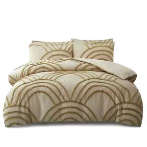 Ensemble de couette tuftée 7 pièces Shabby <span class=keywords><strong>Chic</strong></span> Boho Plaid Style couette et ensemble de draps ensemble de <span class=keywords><strong>lit</strong></span> texturé Pom Pom - Product Image 1