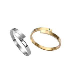 Simple Corea chapado en <span class=keywords><strong>oro</strong></span> de alta calidad joyerí<span class=keywords><strong>a</strong></span> de moda abierto anillo ajustable de acero inoxidable geométrico mujeres regalo de boda - Product Image 1