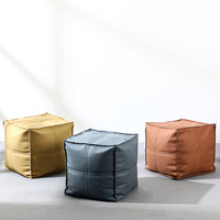 Pouf cube moderne en cuir réglable de 48 cm, rembourrage EPP, personnalisable, multicolore, pliable, repose-pieds de chambre à coucher – Vente en gros