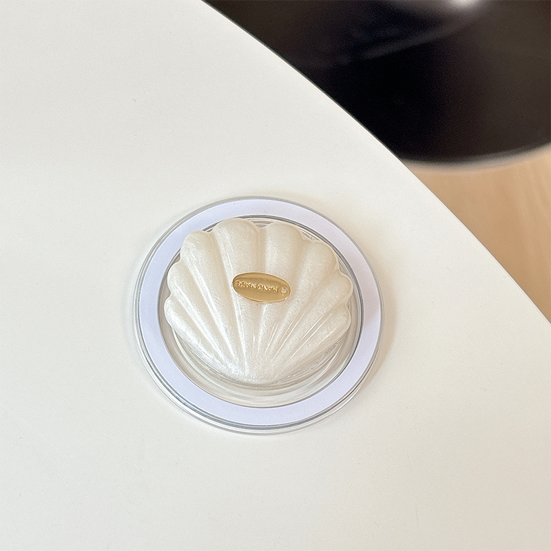 Attraction magnétique-poudre de paillettes-coquille d'or-flash blanc