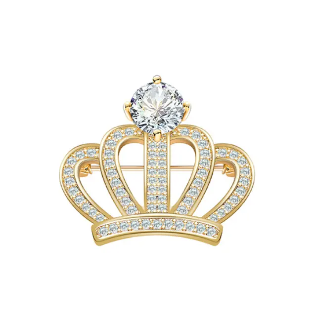 2019 विंटेज इंग्लैंड प्रेरित रॉयल राजकुमार रानी क्राउन जिक्रोन <span class=keywords><strong>तांबा</strong></span> पिन ब्रोच के लिए लड़कियों