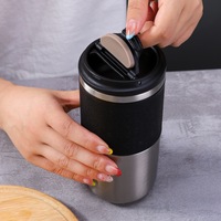 Gobelets à café réutilisables de 280 ml et 550 ml avec couvercle, étanches, écologiques, en acier inoxydable, thermos, gobelet de voyage, mug pour voiture