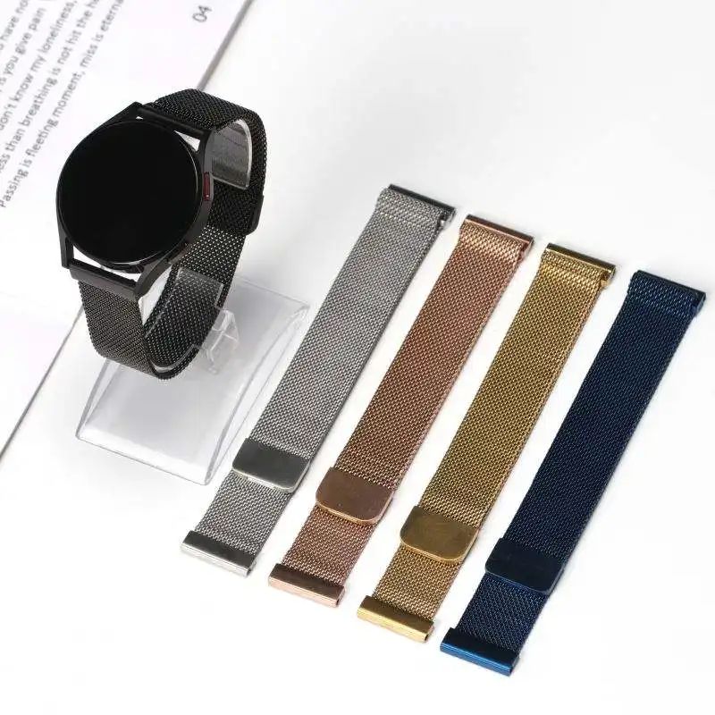 Business 20MM Stainless Mesh Steel Watch Straps Magnetic Watch Band For Samsung Galaxy Watch 4