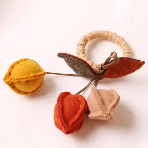 Buatan tangan kain serbet cincin DIY buah zaitun Gardenia buah bunga serbet pemegang