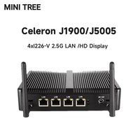 MiniTree 4 RJ45 Gigabit LAN Mini PC J1900 Quad Core Daya Rendah X86 Barebone Soft Router Gateway Komputer Firewall Industri