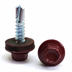 painted RAL Color hex washer head Self Drilling Screw With EPDM Washer