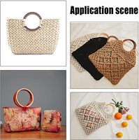 Remplacement Accessoires D Forme Ronde En Bois Sac Poignées pour BRICOLAGE À La Main Sacs À Main Sac À Main de Plage De Paille Sac Cadre Baiser Fermoir