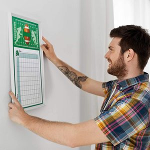 Football Game Scoreboard 100 Grid Water Resistant Sports Party Decor <b>Poster</b> - Product Image 3