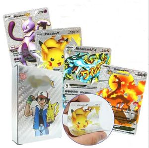 Cartes Flash Dorées et Argentées de Jeu de Cartes de Dessins Animés en Gros, Cartes à Paillettes Dorées 55 pièces/Boîte de Cartes à Collectionner Pokémon - Product Image 4