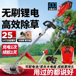 Electric Lawn Mower Rechargeable Lithium Ion Battery Telescopic Handle High Power Swing Metal Blade Agricultural Tool - Product Image 2