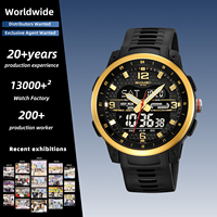 SKMEI 2401 Herren Dual-Display Sportuhr 50M Wasserdicht Countdown-Timer Alarm LED-Licht TPU-Armband 4 Farboptionen