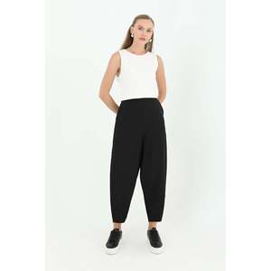 Puane Women's Comfortable Loose Fit Shalwar <b>Harem</b> Pants, Stylish Casual <b>Trousers</b> for Daily Wear, Black - 18166PNT - Product Image 1