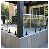 Bride carrée en verre Offres Spéciales avec plaque de réglage Balustrades de clôture en verre Mains courantes Garde-corps