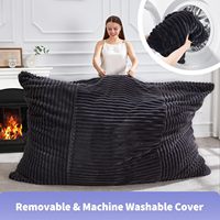 Erwachsenen-Sitzsack 3-in-1 Konvertierbarer Großer Sitzsack-Sofa-Bett mit Schaumstoff-Füllung