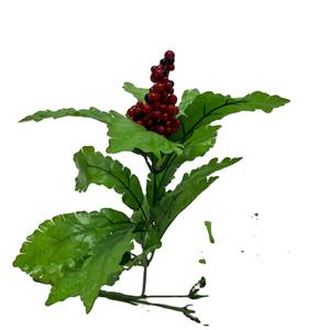 شجيرة عشب مزخرفة بأوراق صناعية مع ديكور أحمر قابل للحمل لديكور المنزل - Product Image 4