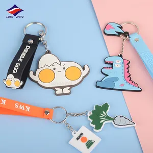 Jinglongzhiyu — porte-clés professionnel en PVC personnalisé, porte-clés en Silicone, fabrication de 14 ans, Logo personnalisé, dessin animé, 2D, pour le décor