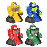 Mini robot de dessin animé en plastique durable, jouet à presser et à emporter, jeu interactif coulissant, cadeau pour