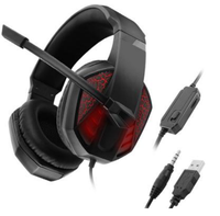 USB/3.5Mm Stereo PS4 PC Satu Game Headset Headphone dengan Mic LED Light untuk PS4 Gaming Headset