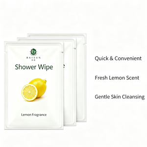 Salviette Umidificate Faduo per la Pulizia del Corpo, Confezionate Singolarmente, Profumo di Limone, Non Tessuto Bianco 4*6 Pollici 23gsm, Eco-Friendly - Product Image 1