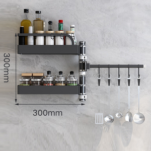 Estante de cocina chaozhou de 4 niveles, estante de pared colgante de cuatro niveles, giratorio de acero inoxidable de 360 grados, organizador de especias - Product Image 5