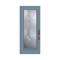Portes d'entrée chinoises à bas prix, entièrement vitrées, en fibre de verre, pré-montées pour maisons