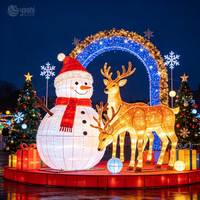 Décoration de renne rougeoyante faite à la main de qualité supérieure-Lanterne de renne LED pour décoration extérieure de Noël e