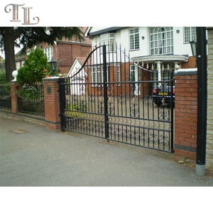 Portails de jardin Tanlong en métal noir, design en spirale avec motif diamant, pour propriétés de prestige - Product Image 6