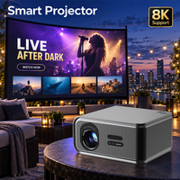 Projecteur portable 1080p, téléviseur numérique DVB-T2, HD natif, HDR10+, projecteur intelligent WiFi pour présentations en classe