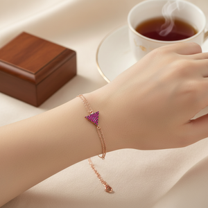 สามเหลี่ยมรูปร่างทับทิมหินออกแบบสร้อยข้อมือ925ตุรกีแฮนด์เมดขายส่ง925เงินสเตอร์ลิงผู้หญิงสร้อยข้อมือ - Product Image 3